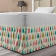 thumbnail image 1 of Cat Bed Skirt, Repetitive Kitten Print Funny Feline Friends Moods Happy Surprised, Elastic Bedskirt Dust Ruffle Wrap Around for Bedding Decor, 4 Sizes, Blush Seafoam, by Ambesonne, 1 of 2