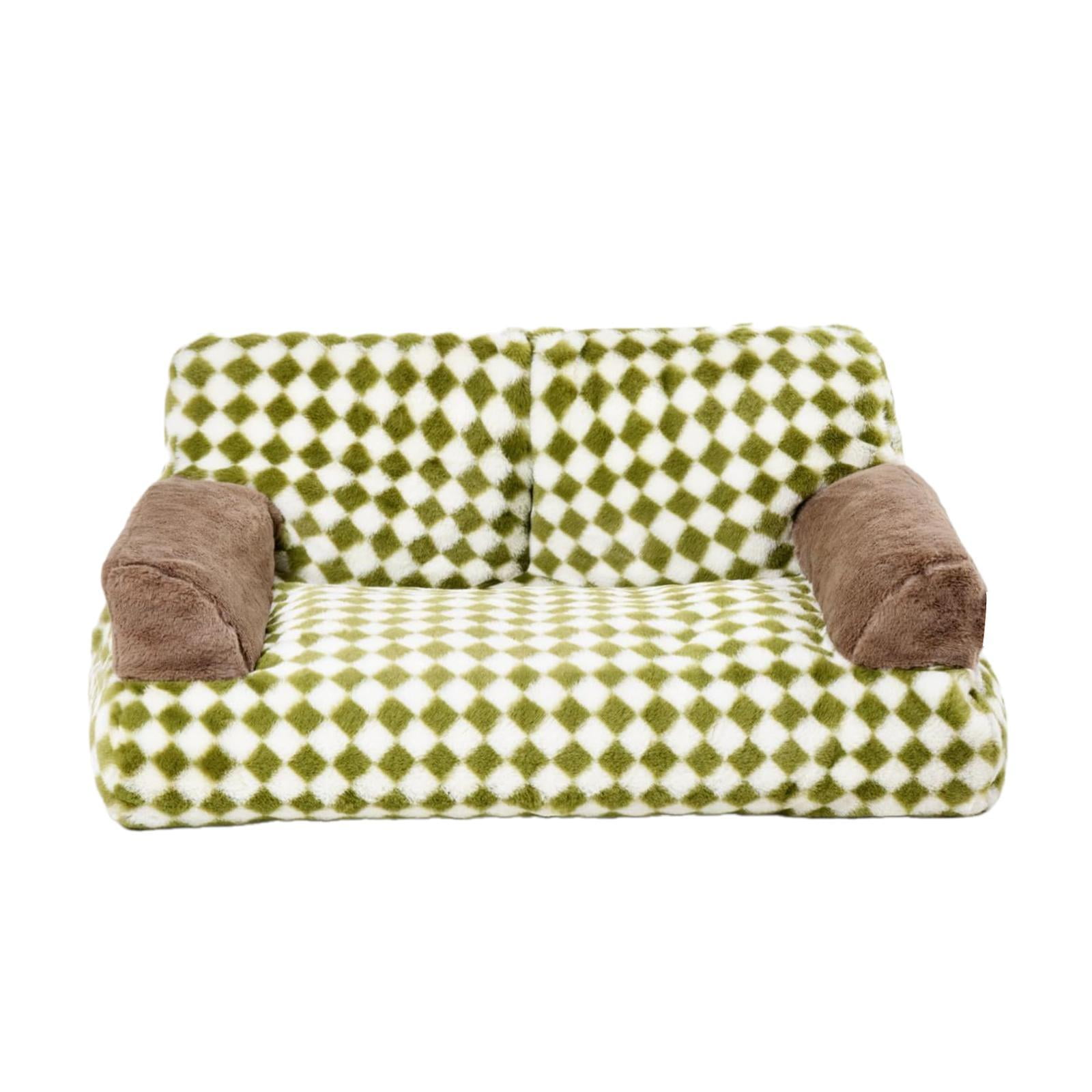 Stgfyxgs Dog Bed Sofa Pet Couch Modern Non Slip Soft Calming Cat Sofa Bed Cat Couch for Indoor Cats All Breed Small Dogs Puppy Kittens Green S