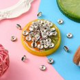 thumbnail image 5 of 50pcs Iron Flat Round Spacer Beads with Colorful Rhinestone Silver 8mm, 5 of 5