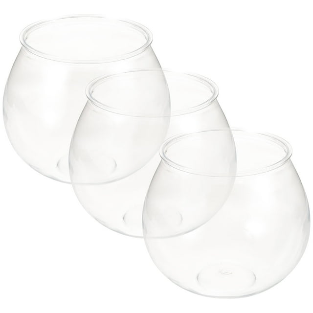 CTIRCHIU 3 Pcs Bols à Poisson Rouge pour Poisson Betta, Tanks Ronds en Plastique Transparent pour Bureau, Petits Bols à Poisson, Accessoires pour Poisson Betta, Vases Micro Paysagers pour Décoration de Maison et Bureau