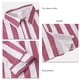 thumbnail image 5 of Men Striped Shirt Long Sleeve Turn Down Collar Loose Fit Botton Down Blouse for Daily Wear Work Pink M, 5 of 5