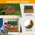 thumbnail image 5 of 43 Gallon Wooden Outdoor Storage Bench Deck Box, 2 in 1 Waterproof Outdoor Storage Box, Patio Storage Bench Cabinet for Furniture Cushions Tools Pool Toy Storage, Natural Wood Color, 5 of 10