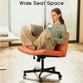 thumbnail image 7 of Waleaf Armless Office Chair with Wheels, Criss Cross Desk Chair, Wide Seat Adult Vanity Chair,Brown, 7 of 7