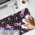 thumbnail image 4 of Long Mouse Pads for Desk,Pink Ribbon Breast Desk Mats on Top Of Desks, Desk Mouse Pad Extra Large with 3mm Non-Slip Base and Stitched Edge for Gaming,Office,Work,Home 31.5x11.8in, 4 of 5