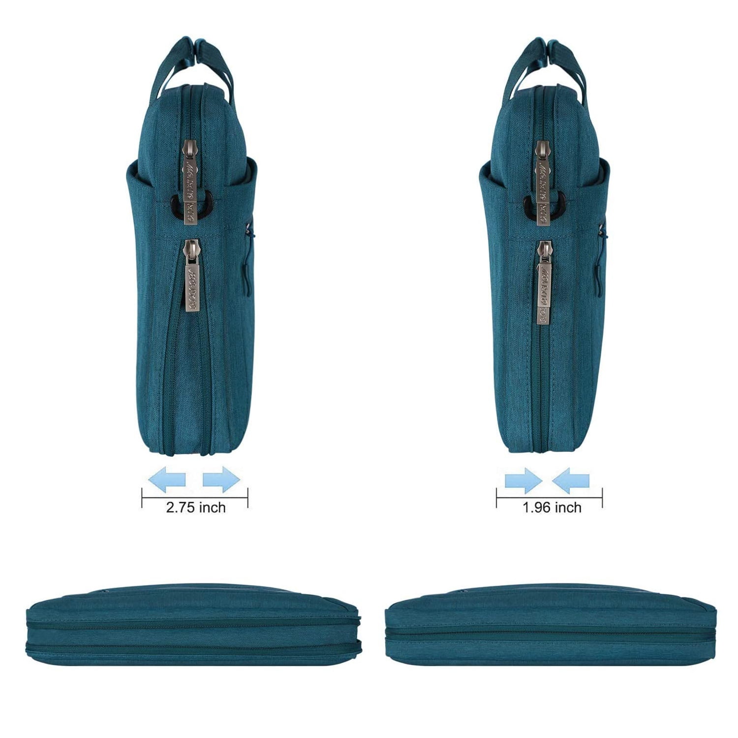 Mosiso 13-13.3 inch Polyester Laptop Shoulder Bag for MacBook Air Pro, 13.3" Notebook Messenger Bag Briefcase Computer Handbag for Dell HP Lenovo Asus Acer Surface, Deep Teal