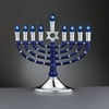 Rite Lite 14" Elegant Blue and Silver Traditional Style Electric Menorah with Blue Bulbs