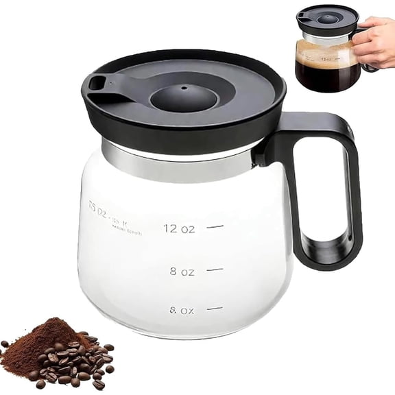 16 Oz Glass Coffee Mug – Coffee Pot Style, Mini Mocha Coffe𝐞 Pot Coffe𝐞 Mug, Heatproof Large Capacity, For Hot Teas, Hot Chocolate