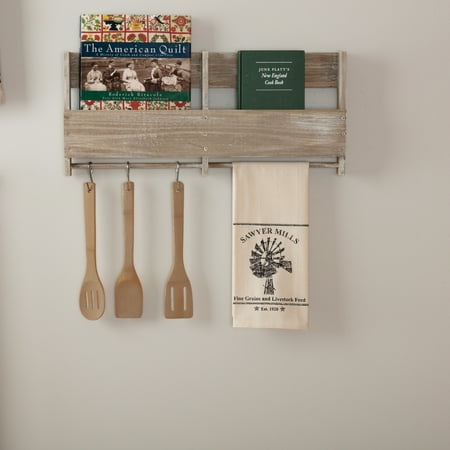 - Antique Creme White Farmhouse Housewarming Tabletop Kitchen Miller Farm Windmill Fabric Loop Cotton Stenciled Muslin Graphic/Print Kitchen Towel
