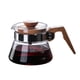 thumbnail image 1 of "Jarra de vidrio premium para café de 400ml con mango de madera y escala de medición clara - Diseño moderno y fácil de limpiar", 1 of 6