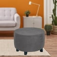 thumbnail image 6 of Round Ottoman Slipcover Ottoman Covers Slipcover Footstool Protector Covers Storage Stool Ottoman Covers Stretch Furniture Protector Machine Washable Gray, 6 of 7