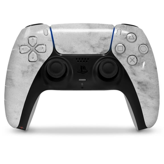 WraptorSkinz Skin Wrap compatible with the Sony PS5 DualSense Controller Marble Granite 07 White Gray (CONTROLLER NOT INCLUDED)