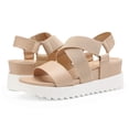 thumbnail image 4 of Sandalias de Plataforma con Cuña y Punta Abierta para Mujer Dream Pairs Nude Talla 9, 4 of 8