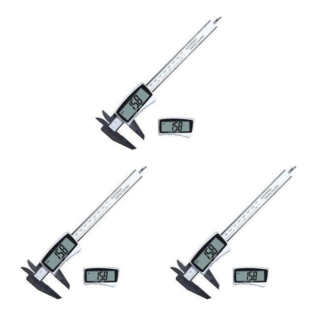 Riwesomey Display Vernier Caliper Electronic 0.2mm Regla de medición Micrómetro Indicador de botón Carpintería portátil Funciona con 2 Type1 NO1 Riwesomey CBP165073