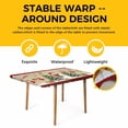 thumbnail image 4 of Beige Christmas Table Cloths for 4 Foot Rectangle Tables, Snowman Xmas Tree Birch Snowflakes Red Plaid Patio Waterproof Elastic Fitted Tablecloths, Washable Rectangular Table Cover for Camping, 4 of 8