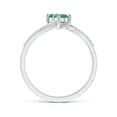 thumbnail image 2 of ANGARA Natural Two Stone Emerald Bypass Ring with Diamond Accents in 14K White Gold for Women (Size-3.7mm) | May Birthstone, Birthday, Anniversary, Jewelry Gift for Women | Natural Emerald Ring, 2 of 7