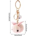 thumbnail image 2 of Juego de 3 llaveros de conejo bonitos, llavero de piel sintética con llavero de muñeca, mochila para mochilas, accesorios, llavero con dije de conejo, 2 of 5