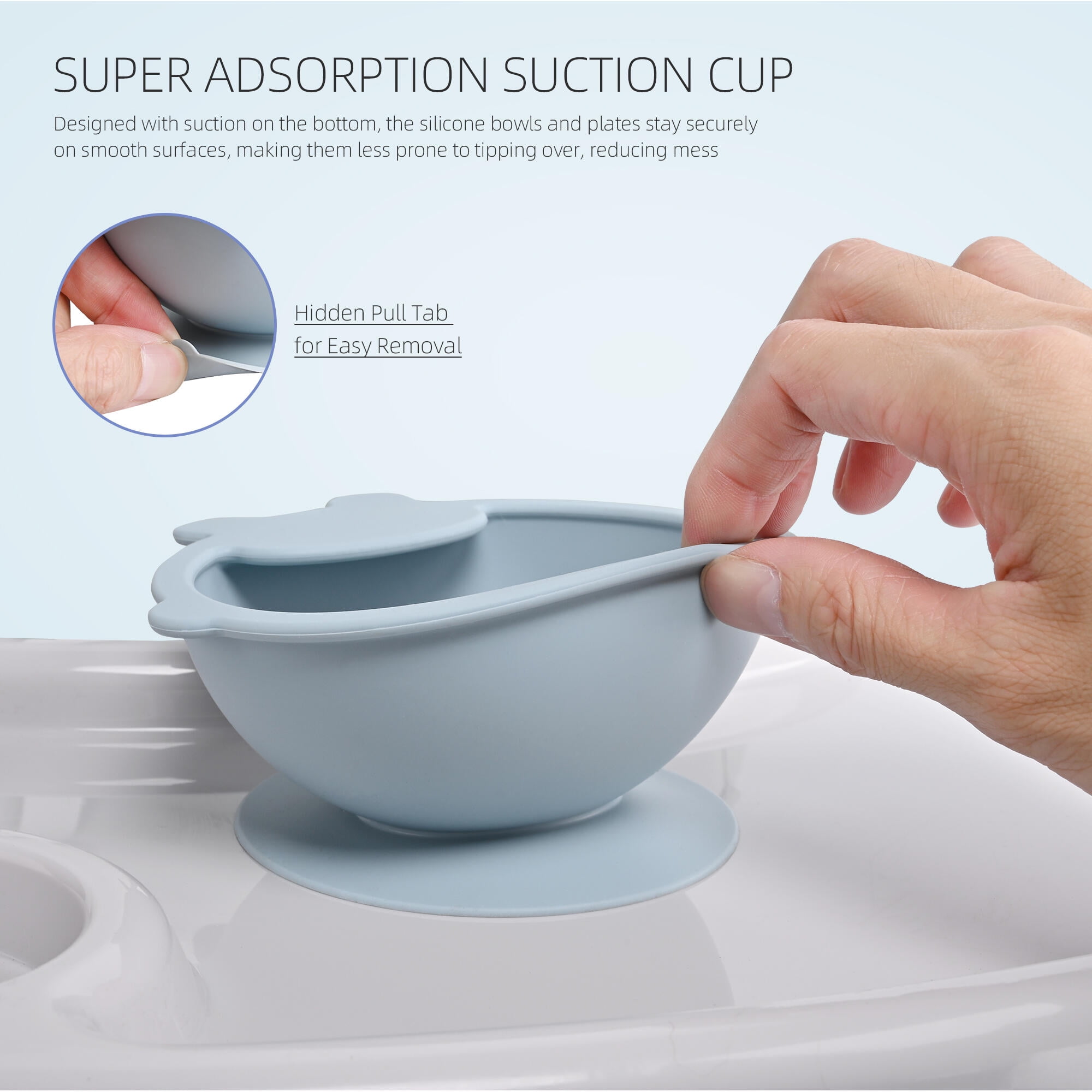 Set Repas Bébé 6 Ou 8 Pièces En Silicone - Assiette Ventouse, Bavoir