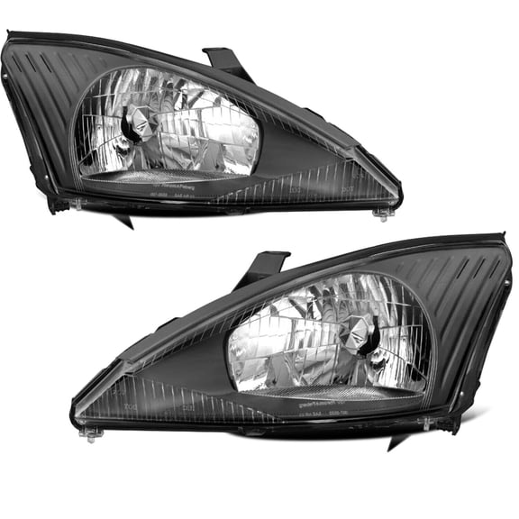 For 2000 2001 2002 2003 2004 Ford Focus Black Headlights Assembly Left Right