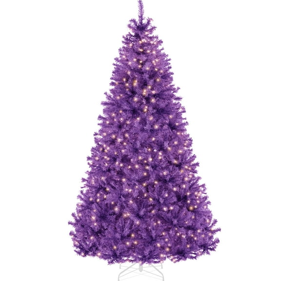 Best Choice Products 4.5ft Pre-Lit Purple Christmas Tree, Artificial Holiday Decoration w/ 175 Lights