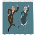 thumbnail image 3 of Ambesonne Retirement Shower Curtain, Elderly Swing Dance, 69"Wx75"L, Multicolor, 3 of 3