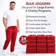 thumbnail image 6 of SOCKS'NBULK 24 Pack of Wholesale Mens Jogger Sweatpants, Homeless Shelter Donation Case, Comfy Bulk Joggers for Men (Red, 2X-Large), 6 of 6