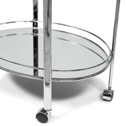 Furniture of America Senera Contemporary 2-Shelf Serving Cart, Chrome
