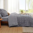 thumbnail image 5 of Bed in a Bag Queen - 7 Pieces Plaid Seersucker Bedding Comforter Sets, Soft Lightweight Grey Boho Bed Set with Comforters Queen Size, Sheets, Pillowcases & Shams, 5 of 8