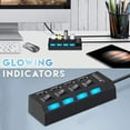 thumbnail image 3 of EGYMEN LED USB 2.0 Hub with Power On/Off Switch - 4/7 Ports for PC and Laptop, 3 of 5