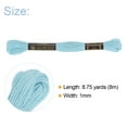thumbnail image 2 of Uxcell 12 Skeins Embroidery Floss 8m Each Long Fiber Cotton Cross Stitch Thread Light Blue, 2 of 6