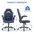 thumbnail image 2 of Silla para juegos YSSOA ergonómica ajustable de piel sintética negro/azul, 2 of 7