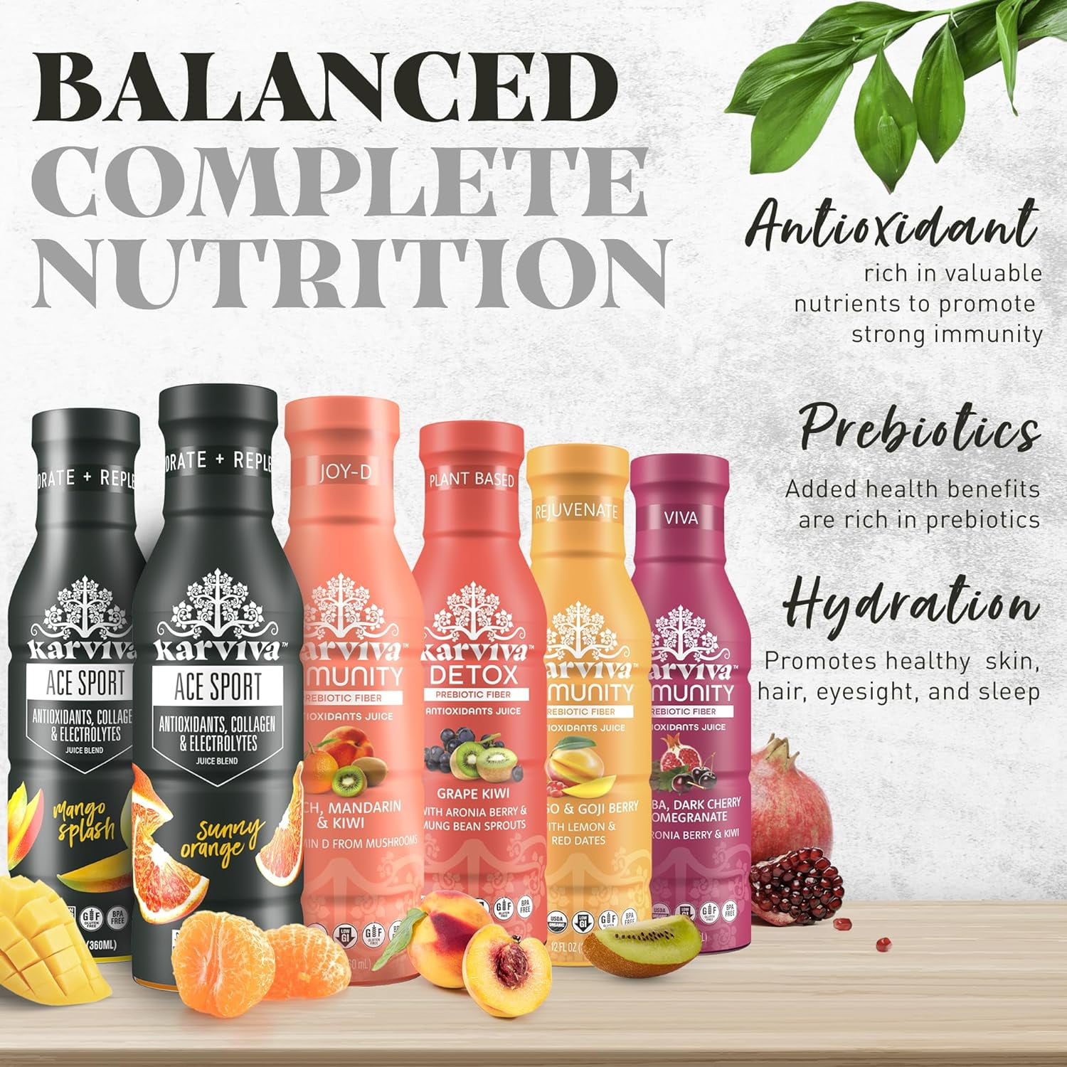 Karviva Organic Detox Juice Cleanse & Immunity Booster Variety Pack, 6 Bottles, 12 fl oz Each, Detox Wellness Drinks