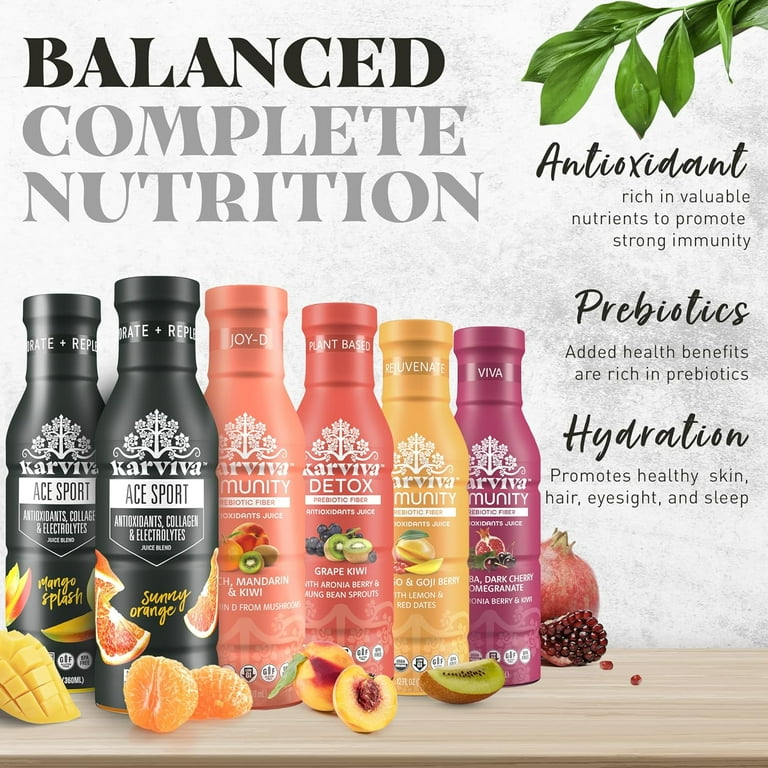 Karviva Organic Detox Juice, 6 Bottles, 12 fl oz Each, Wellness