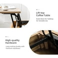 thumbnail image 4 of Lift Top Coffee Table with Storage Solid Wood Legs 52" Wide Center Table Living Room, 4 of 9