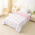 thumbnail image 2 of Erosebridal Pink Dreamy Princess Style Twin Comforter Sets,Cute Bow Tie Bedding Set For Bowknot Lovers, Reversible 2pcs, 2 of 7