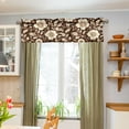 thumbnail image 3 of Yayeee Kitchen Valance Rod Pocket 54" x 18" Living Room Window Curtain, Brown Floral, 3 of 6