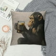 thumbnail image 2 of Nawypu  Gorilla Decorative Pillow Cover, Throw Pillow Monkey Sitting and Thoughtful Look A Glass of Beer Pillow Cases Oblong Cushion Covers for Home Sofa Couch Brown, 2 of 5