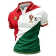 thumbnail image 3 of 2026 Soccer Cup Jersey for Men, Polo Collar Short Sleeve Portugal Flag Crest Graphic Top - Breathable Fan Shirt for Match Day & Casual Wear Dark Green XXXXXL, 3 of 4