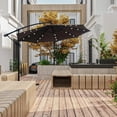 thumbnail image 2 of Glavbiku 10ft Large Waterproof Offset Cantilever Umbrella with LED Solar Lights for Garden,Brown, 2 of 10