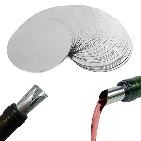 

300 Pcs 3 Inch Silver Wine Pourer Discs Drip-Proof Drop Drip Stop Pouring Pour Spout Pour Wine Thin Slice