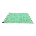 thumbnail image 2 of Ahgly Company Machine Washable Indoor Rectangle Oriental Turquoise Blue Traditional Area Rugs, 8' x 10', 2 of 4