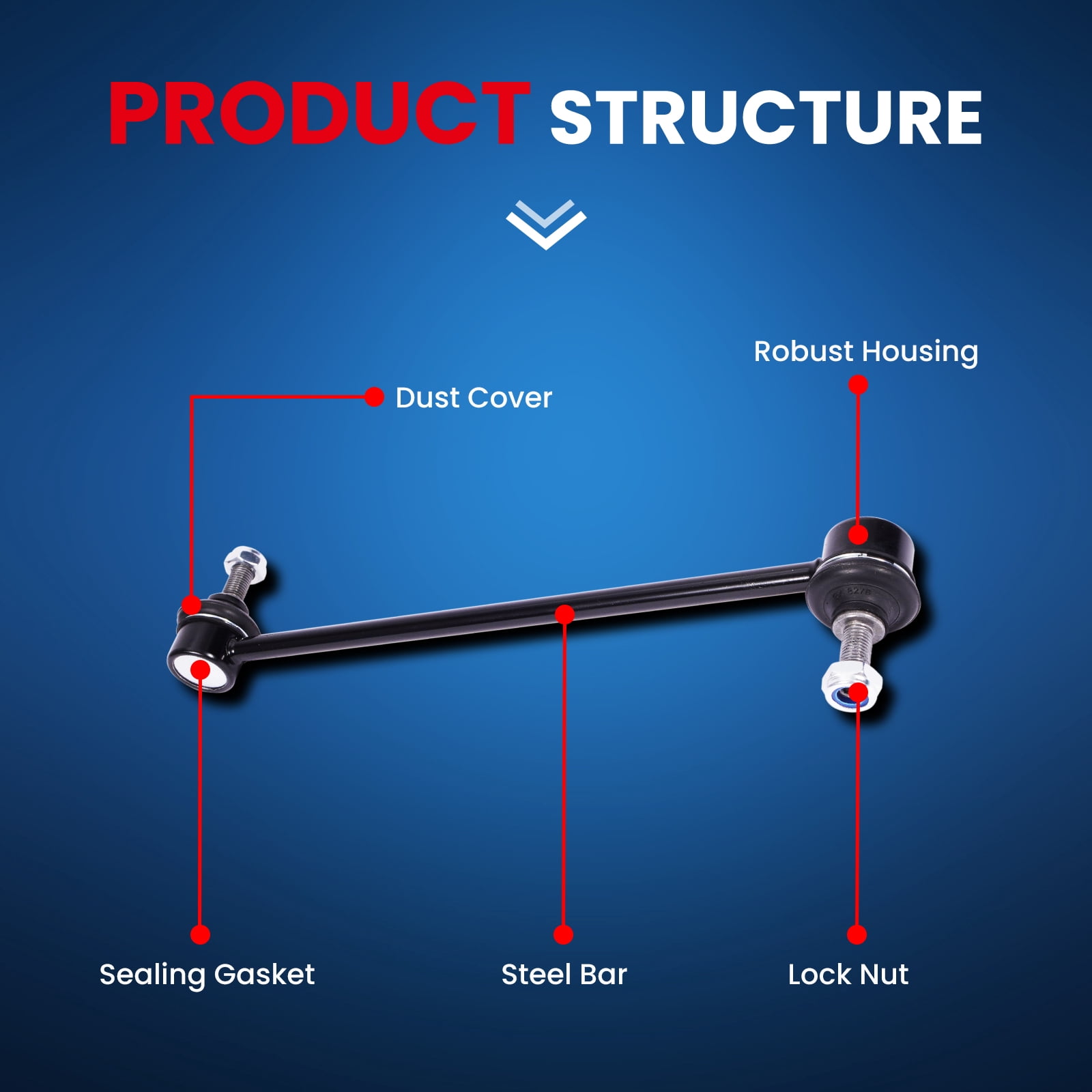 MOCA AUTOPARTS 2 Pcs Front Sway Bar Link Kit Fit for 05-08 Ford Escape L4 2.3L & 14-19 Mazda 6 L4 2.5L & 05-11 Mercury Mariner L4 3.0L