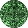 thumbnail image 1 of Ahgly Company Indoor Round Persian Emerald Green Traditional Area Rugs, 4' Round, 1 of 4