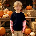 thumbnail image 3 of Fozruso Boys Striped Long Sleeve T-Shirts Casual Round Neck Pullover Tee Shirt Tops Fall Outfits, 3 of 7