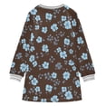 thumbnail image 6 of Girls' long-sleeved dress Blue Flower Girls' A-line dress with ribbed cuffs Soft and comfortable, 6 of 6