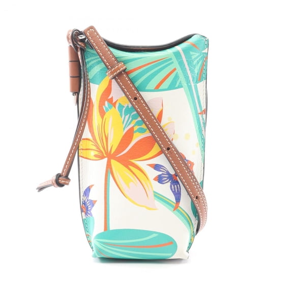 Pre-Owned LOEWE PAULA GATE POCKET WATERLILY Gate Pocket Shoulder Bag, Leather,... (Good)