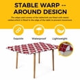 thumbnail image 4 of Red Geometric Table Cloths for 5 Foot Rectangle Tables, Vintage Rhombus Circle Texture Patio Waterproof Elastic Fitted Tablecloths, Washable Rectangular Table Cover for Camping, 4 of 8