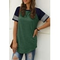 thumbnail image 5 of TEMOFON Women T Shirts Stripe Short Sleeve Comfy Tops for Women Loose Fit Summer Tshirts Chic Green Tee 2024, 5 of 6