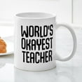 thumbnail image 3 of CafePress - World's Okayest Teacher - 11 oz Ceramic Mug - Novelty Coffee Tea Cup, 3 of 4