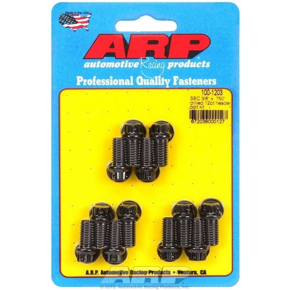 ARP INC. 100-1203 SB CHEVY 3/8 X .750IN DRILLED 12PT HEADER BOLT KIT