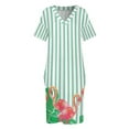 thumbnail image 3 of Vestido holgado con bolsillos y rayas de flamencos, vestidos vintage para mujer 2025, 3 of 6